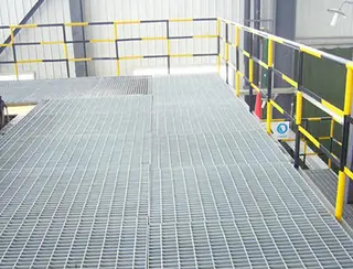 galvanized steel grating walkway with handrails