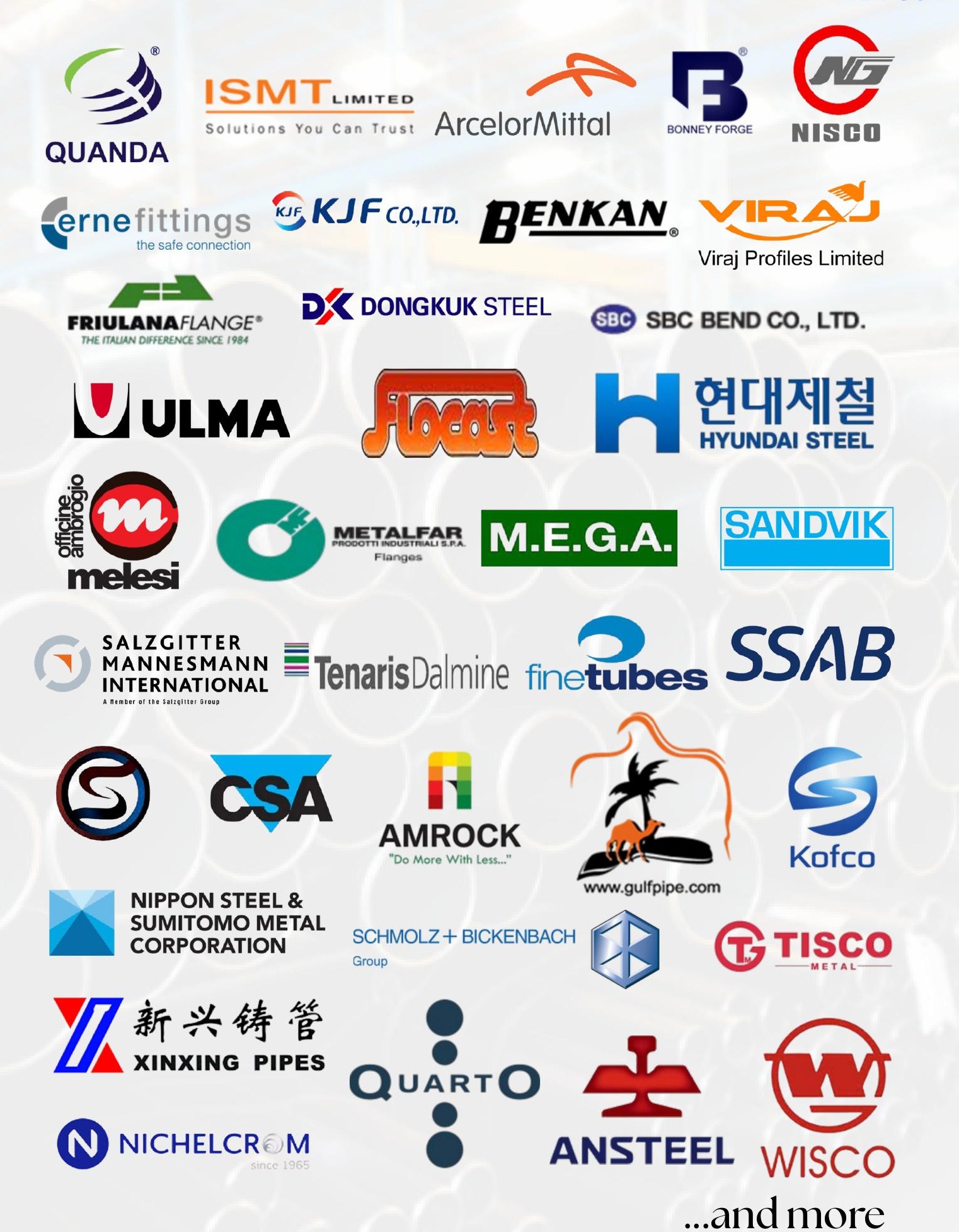 ADPCO partner brands, ArcelorMittal, Tenaris, Hyundai Steel, Nippon Steel, Sandvik, SSAB and more