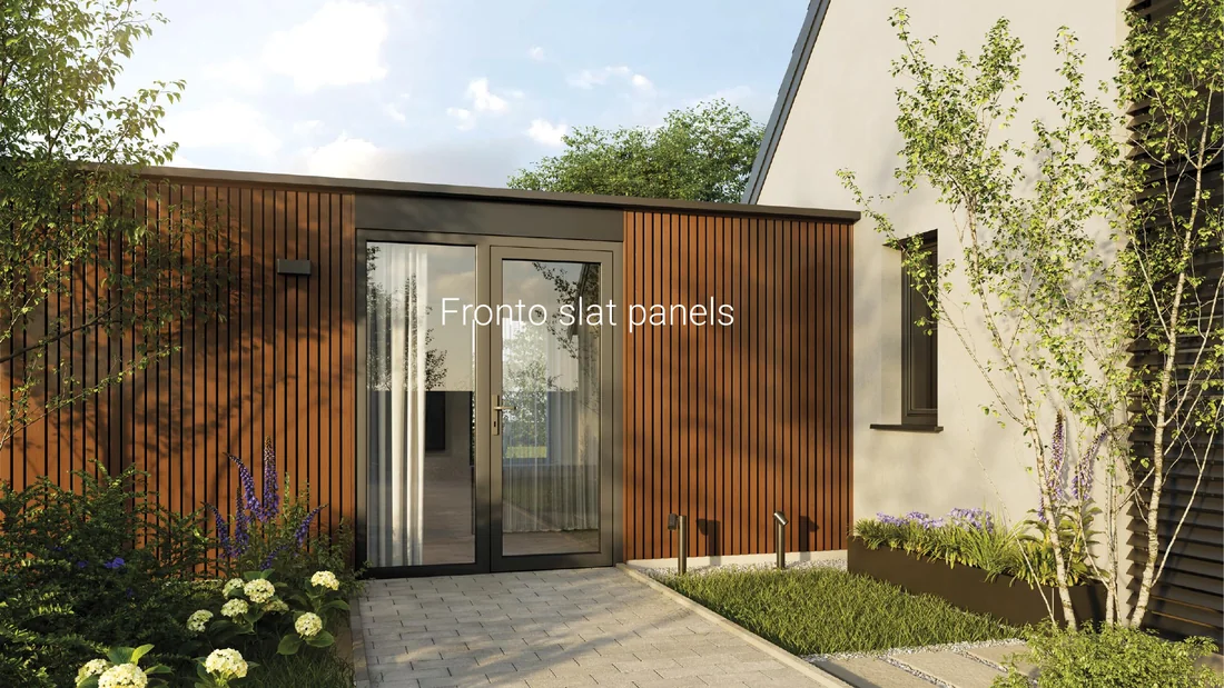Fronto slat panel house facade